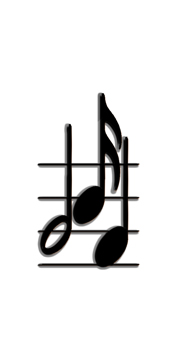 DG5000-382-BK-WT Black Music Notes White